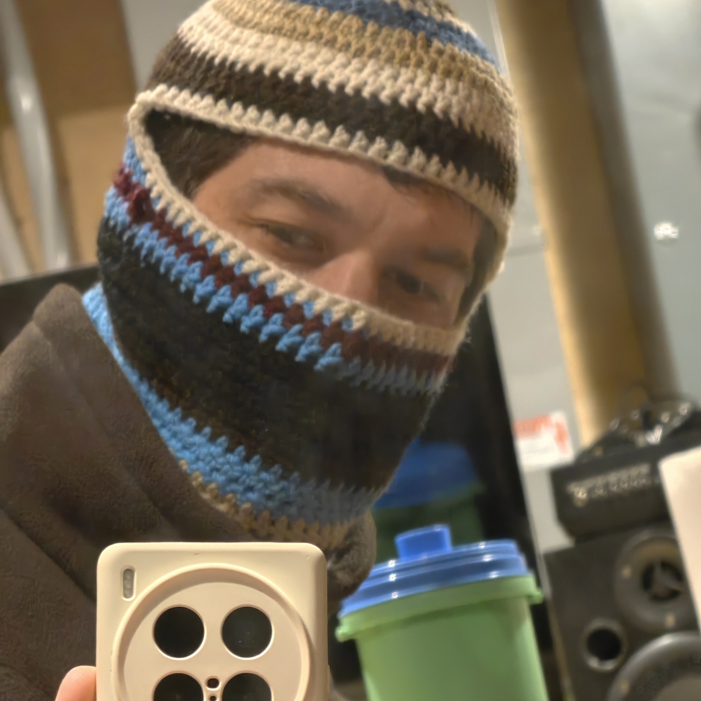 Striped Knit Balaclava Hat